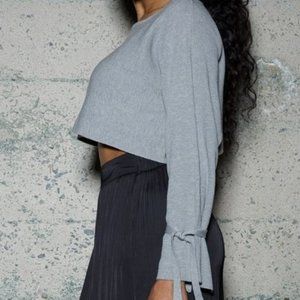 Heather Gray Crop Knit Sweater